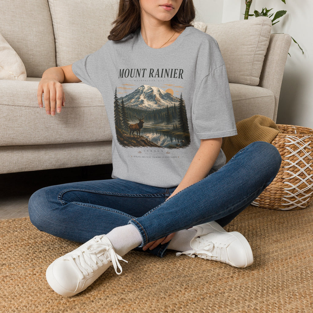 Unisex Mount Rainier Vintage Nature Graphic T-Shirt